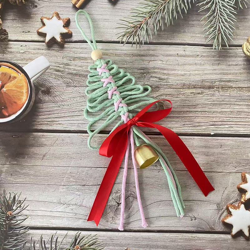 hand-woven christmas tree decorations wholesale christmas atmosphere hangings arrangement christmas window shop decoration Item Picture