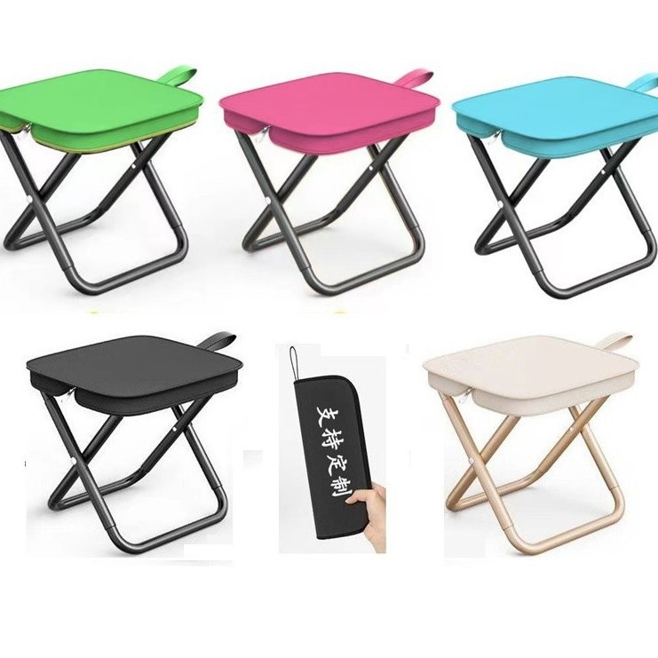outdoor folding pencil case pony bags pocket stool portable hanging fishing stool camping travel leisure handbag chair details Picture