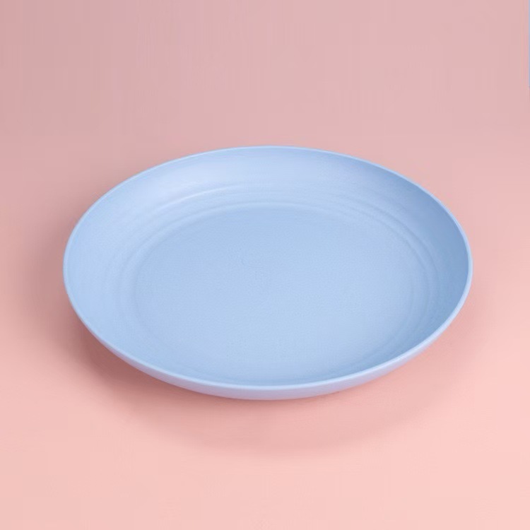 wheat straw plate 23cm round salad dish household anti-fall bone spreader plate snack plastic dessert plate Specification drawing