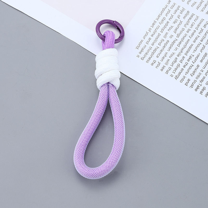 color matching mobile phone lanyard keychain simple and short phone case universal hang rope wallet card cover key ring circle ornaments details Picture
