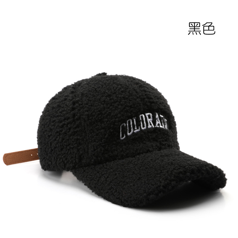 hat female autumn and winter personalized retro alphabet embroidered peaked cap outdoor travel cold-proof warm sun-proof male baseball cap details Picture