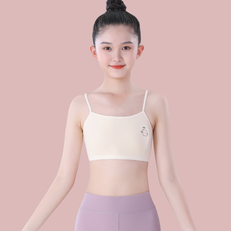 girls' underwear development period sling cotton vest 7-15 years old primary and secondary school students early girls one stage tube top Specification drawing