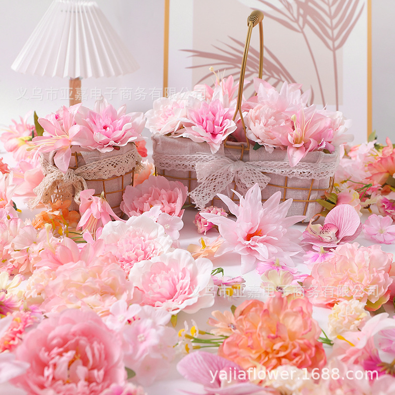 pink artificial flower fake flower diy handmade hanfu hairware accessories wedding celebration flower wall cartoon backpack gu mei material Application Scenario