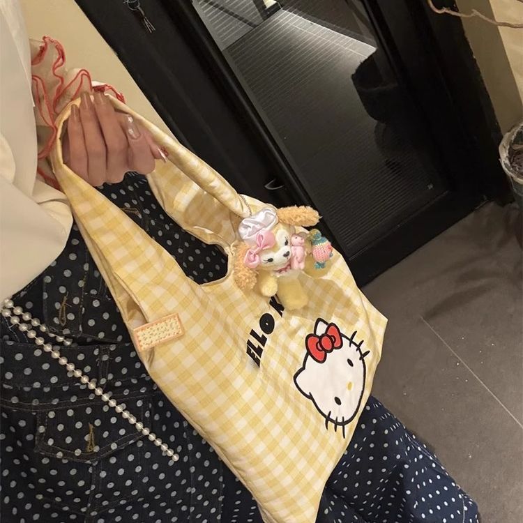cute  shoulder bag girl heart large capacity handbag good-looking all-match cartoon canvas bag shopping bag Specification drawing