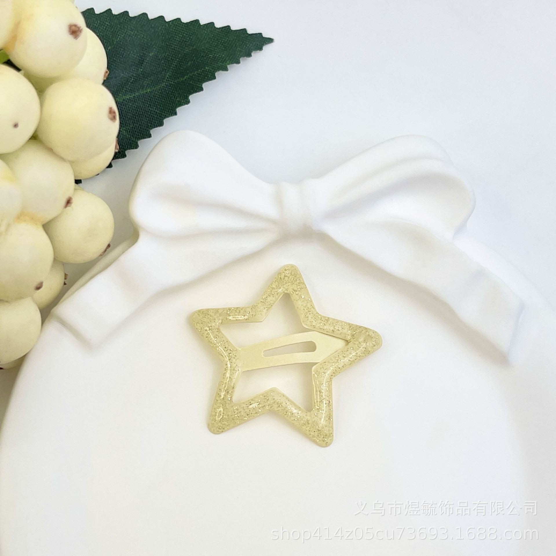 candy color dripping oil star hairpin dopamine cute pentagram hairpin bb clip broken hair bangs side clip details Picture