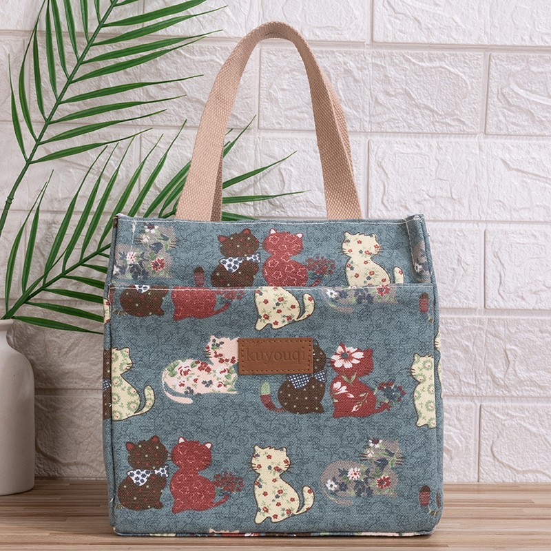 take to work meal lunch box bag aluminum foil thickening lunch bag japanese handbag canvas hand carrying thermal bag Application Scenario