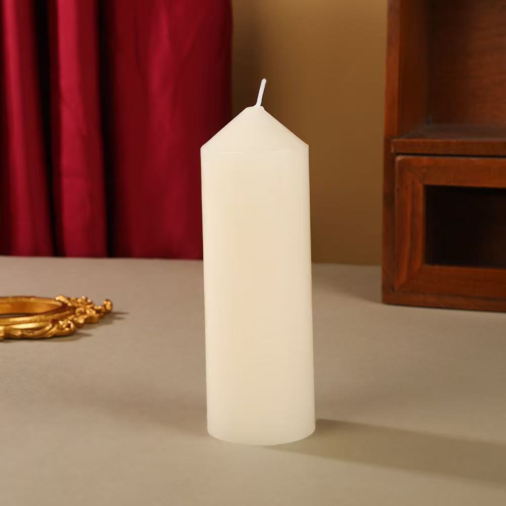 factory direct supply european ivory white large candle cylindrical candle birthday wedding hotel wedding birthday party gathering Item Picture