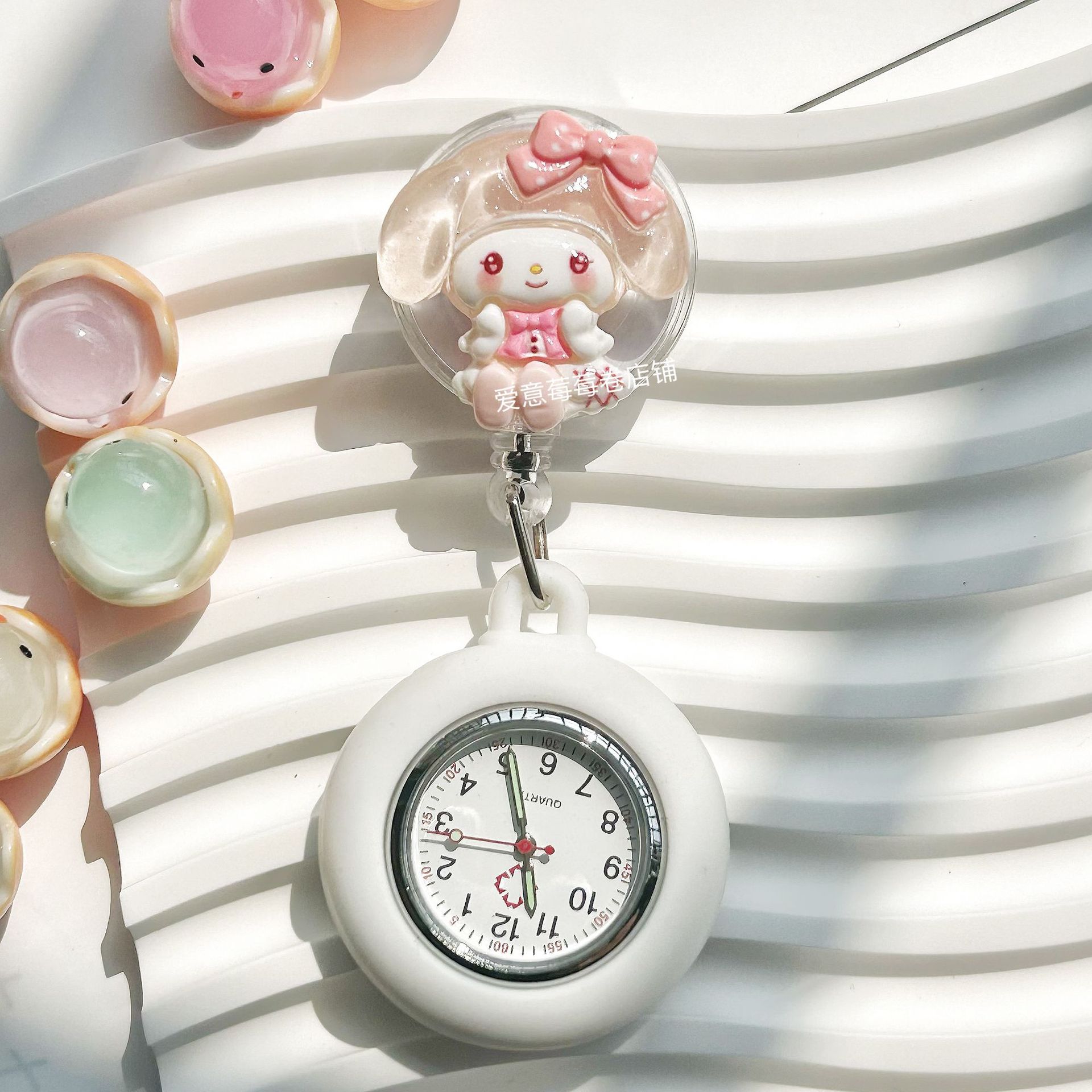 nurse's watch women's waterproof pin pocket watch simple silicone pocket watch student battery exam medical chest pocket watch Item Picture