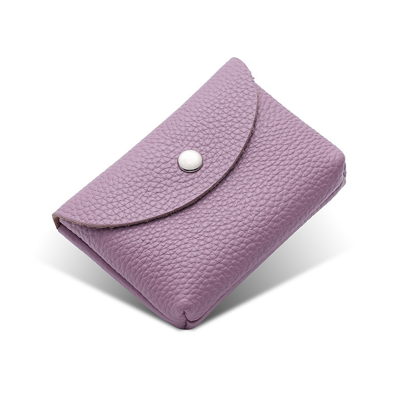 new mini genuine leather coin purse women's first layer cowhide compact bag cover wallet litchi pattern soft leather coin bag full figure