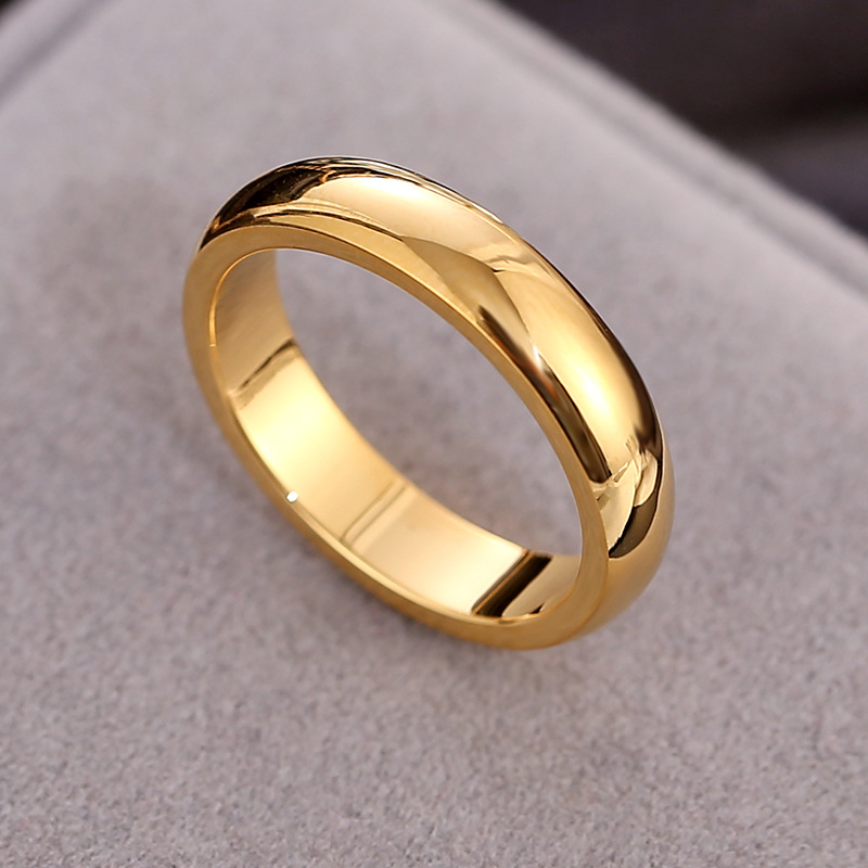 european and american hot simple titanium steel wide glossy simple bracelet ring couple couple rings index finger stainless steel personality fashion ring full figure