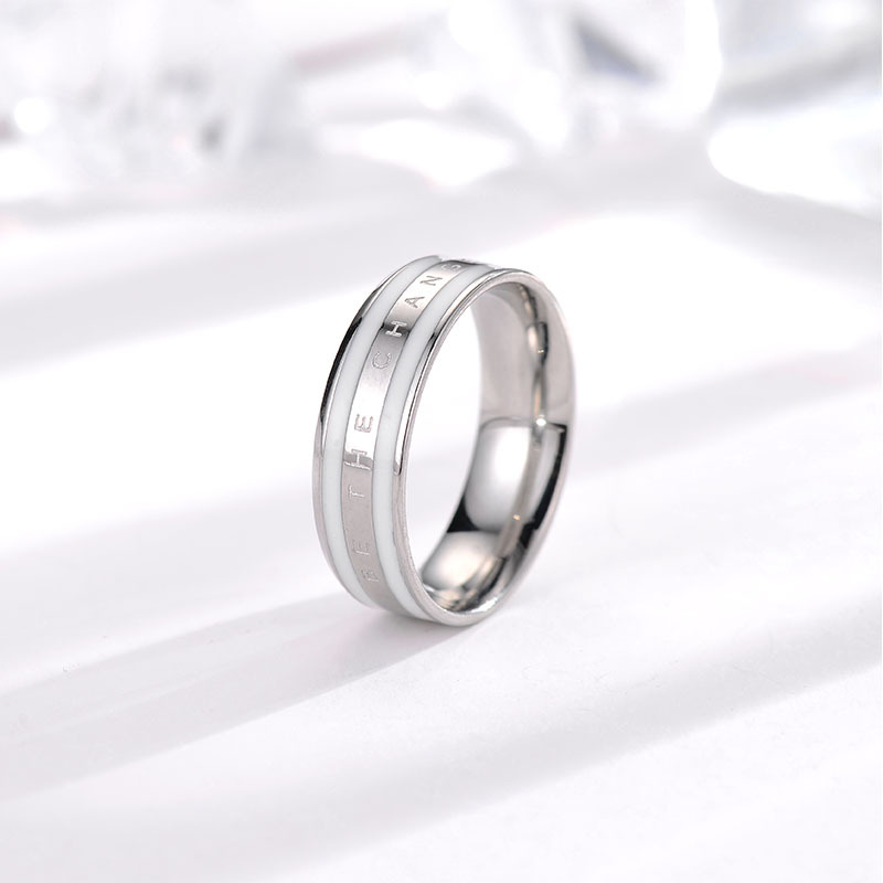 titanium steel ring women's japanese and korean-style simple niche ring ins non-fading diamond-embedded couple ring korean-style couple rings rings full figure