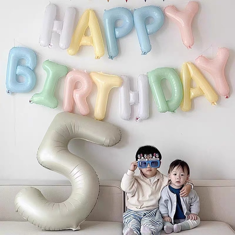 16-inch happy birthday letter happy birthday balloon year-old party deployment and decoration aluminum film balloon Item Picture