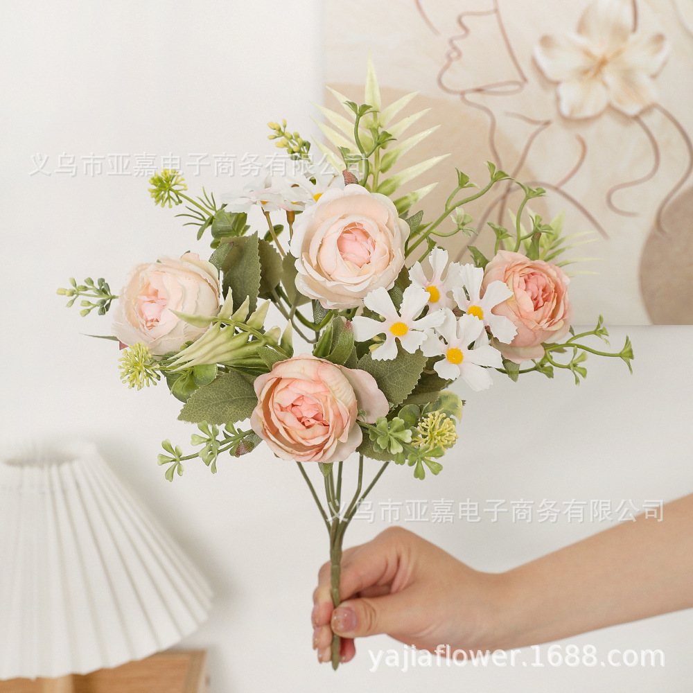 artificial mage peony bouquet home ornamental flower flower arrangement bridal bouquet art decoration pastoral wedding ceremony layout flower material Specification drawing