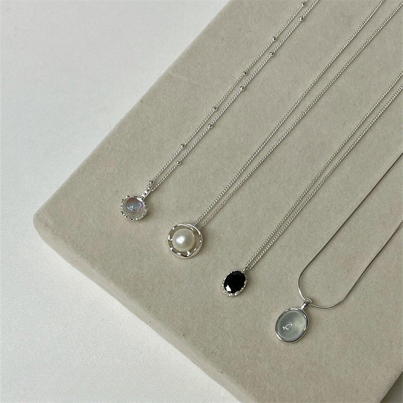 everyday joker s925 sterling silver aquamarine butterfly necklace women's non-fading niche high-grade light luxury clavicle chain new Specification drawing