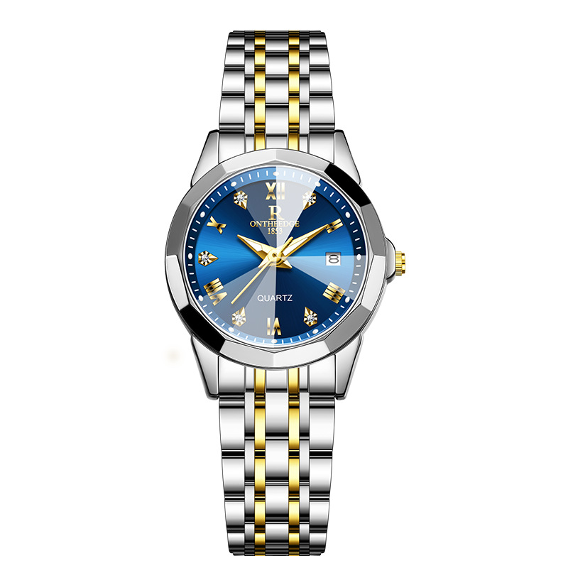 one piece dropshipping fashion couple quartz watch men's electronic watch double calendar waterproof student watch girl temperament Specification drawing