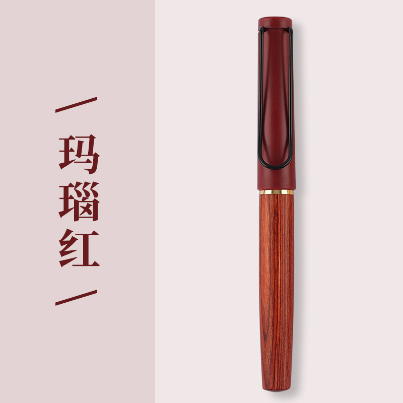 factory wholesale vintage wooden penholder craft pen student gift calligraphy practice ink sac pen can carve writing full figure