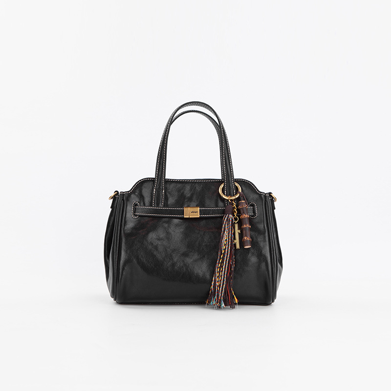 [same style with wang churan] herbal heaven tote bag top layer vegetable tanning leather shoulder handbag messenger bag commuter bag Item Picture