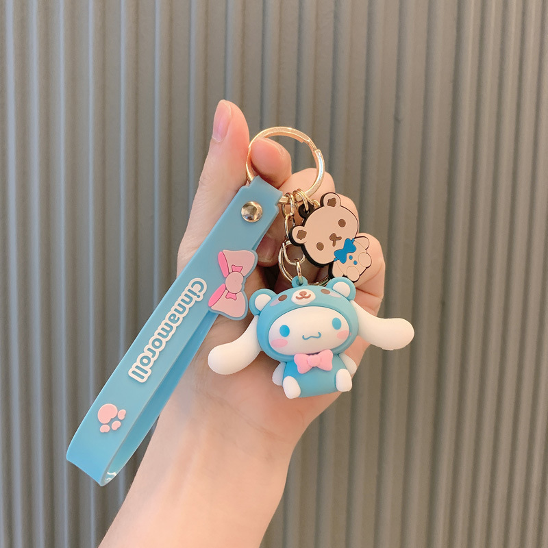 cartoon cute sanrio keychain doll pendant car key ring hanging bag key chain accessories wholesale Specification drawing