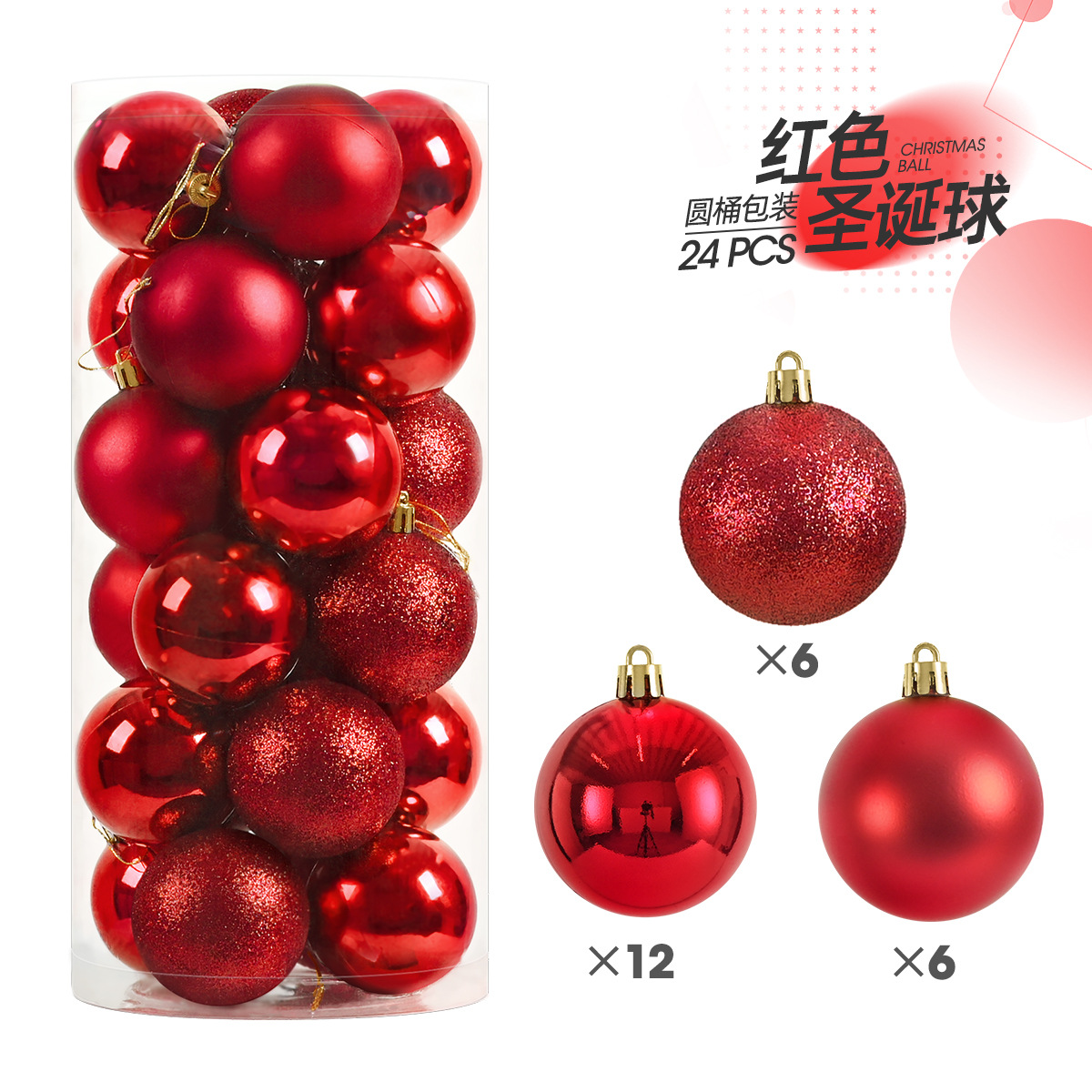 christmas ball christmas decorations 4/6/8cm24 christmas ball sets christmas tree pendants christmas decorations details Picture