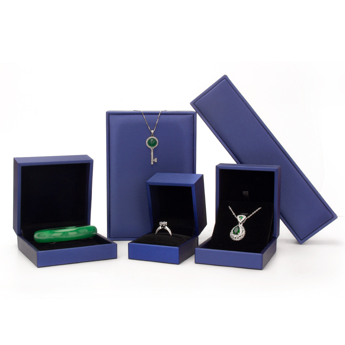 pu brushed leather jewelry box high-end ring box bracelet box pendant necklace bracelet box high-end sense jewelry box wholesale details Picture