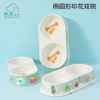 factory direct supply melamine double bowl pet  bowl dog rice bowl water food integrated  bowl pet tableware dog basin full figure