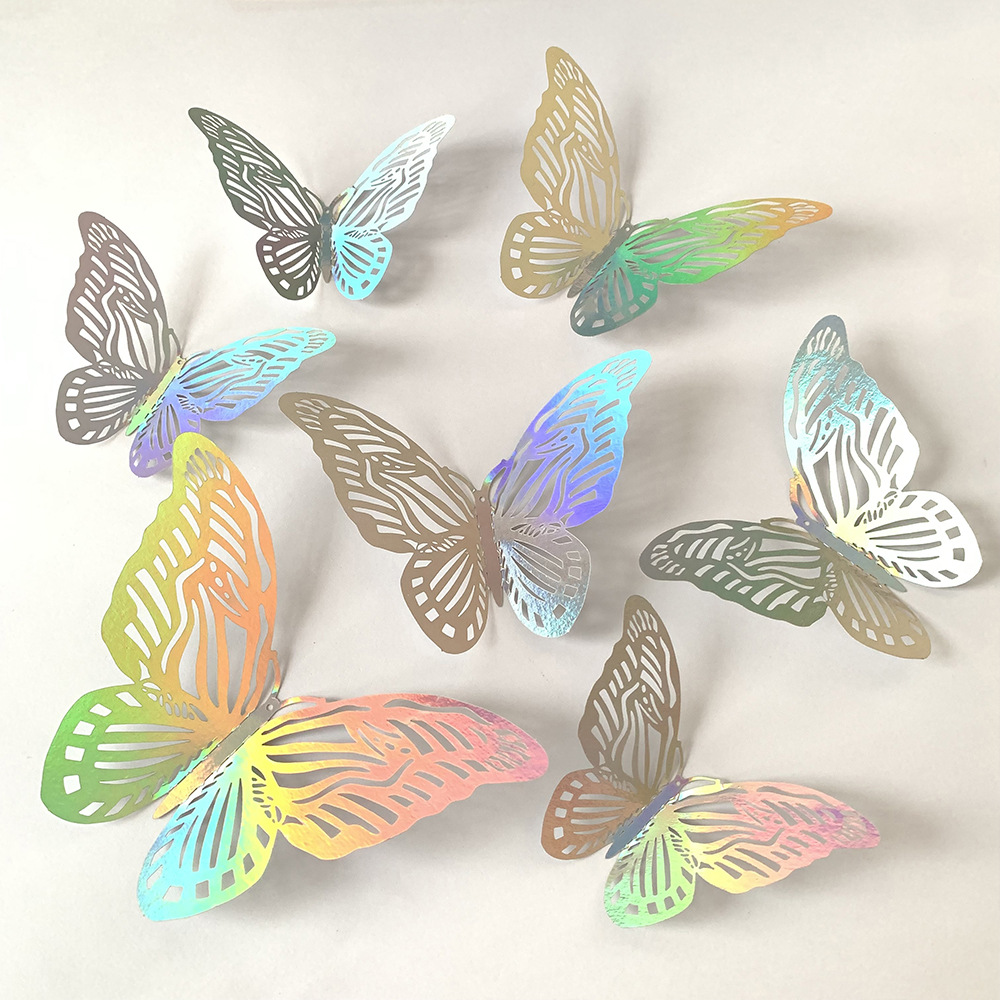 hollow butterfly wall stickers 3d three-dimensional hollow paper butterfly amazon foreign trade wedding festival layout home decoration details Picture