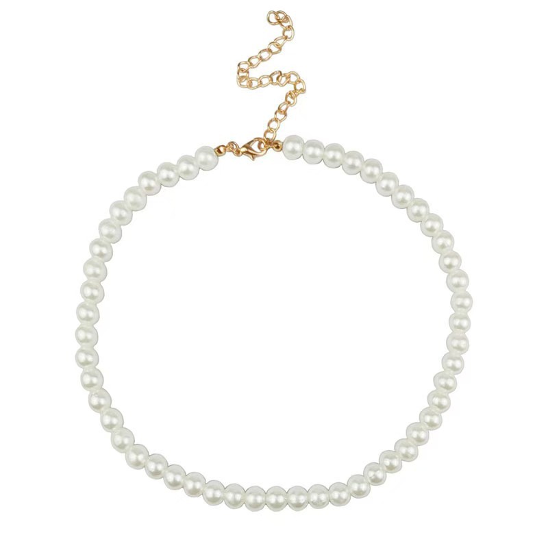 retro fashion pearl necklace for women korean style normcore simple temperamental all-match pearl necklace clavicle chain for women Item Picture