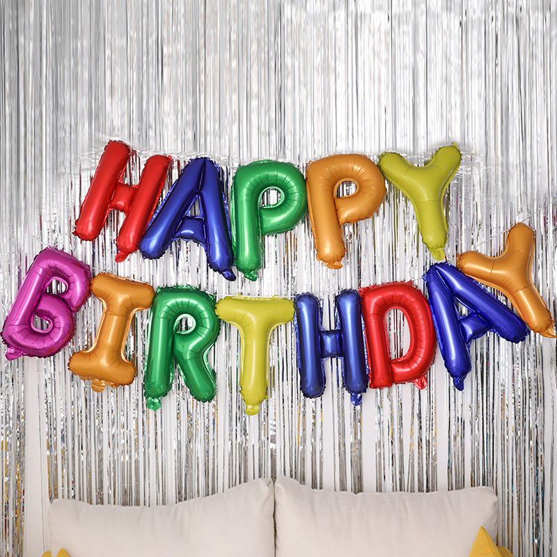 16-inch happy birthday english letter set balloon party decorative aluminium film ball Application Scenario