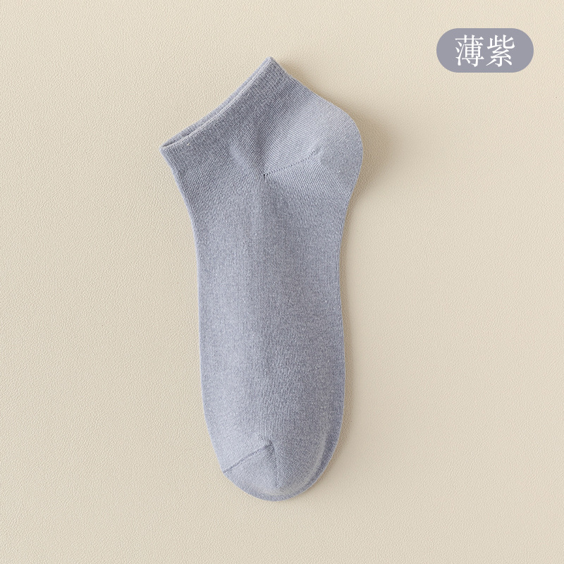 socks women's socks spring and summer thin pure color all-matching tight female cotton socks deodorant and sweat-absorbing breathable women's boat socks wholesale Item Picture