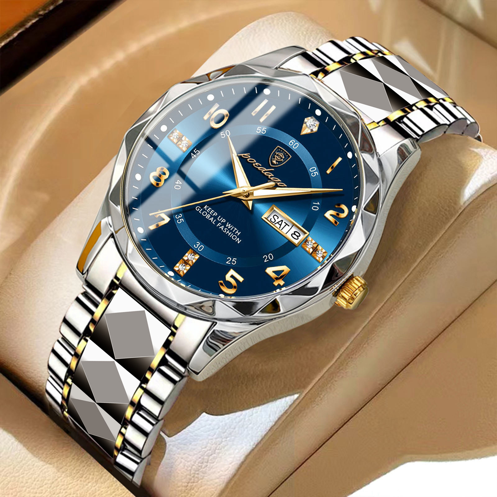 swiss brand new men's watch luxury waterproof luminous quartz watch live foreign trade popular style one piece dropshipping full figure