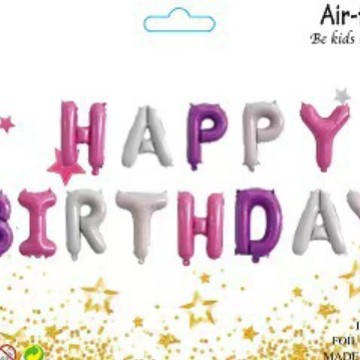 16c letter happybirthday children's birthday balloon happy birthday party aluminum film balloon decorations arrangement Item Picture