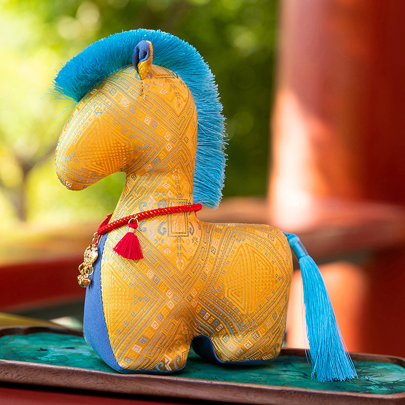 2026 horse year mascot plush toy national style horse plush doll rich fabric pony pendant annual meeting gift details Picture