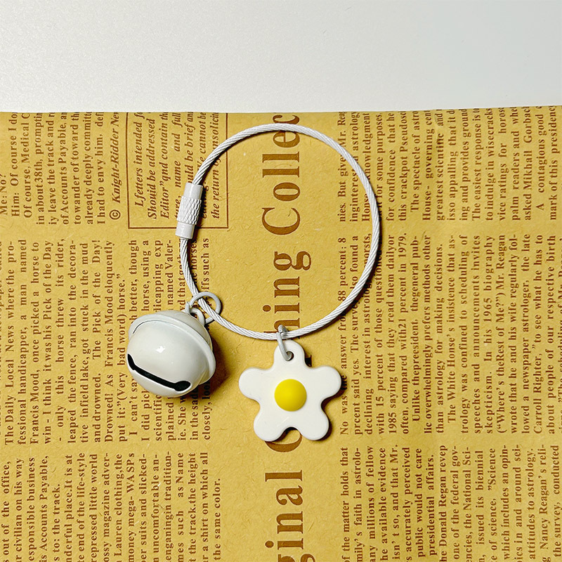 candy color steel traveller little flower keychain diy accessories school bag package pendant cute bell crochet hook ornaments Specification drawing