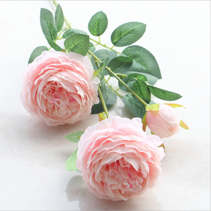 factory wholesale european-style 3-head ranunculus asiaticus artificial flower home wedding celebration decoration fake flower 3-head ranunculus asiaticus full figure