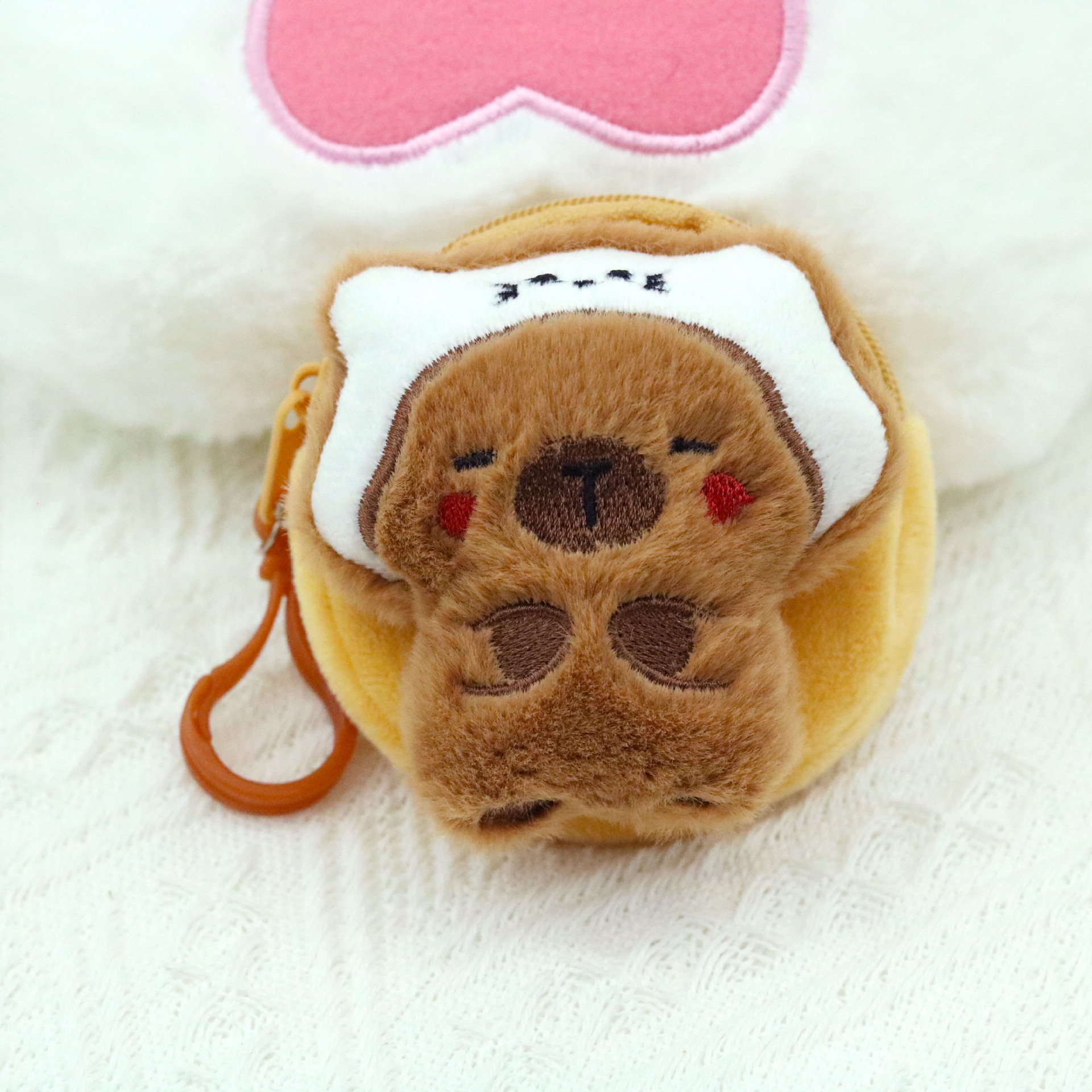 new capabala plush coin purse children cute blind box small gift capybara headset schoolbag mini ornaments Specification drawing