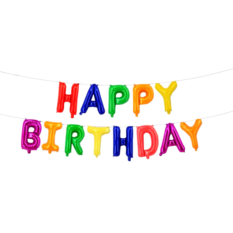 16-inch happy birthday letter aluminum foil balloon set rose gold happy birthday party balloon decoration Item Picture