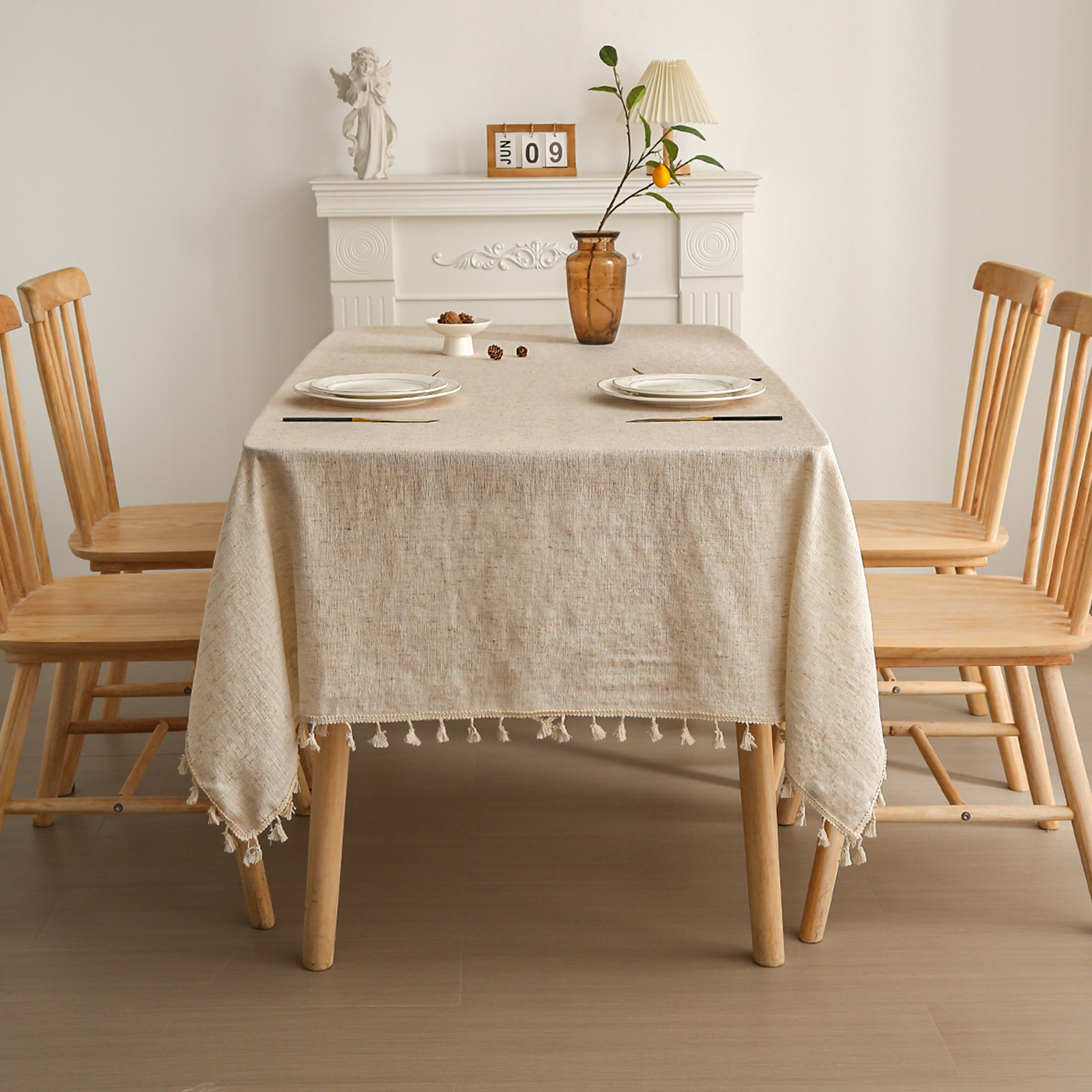 cross-border thickened linen solid color and plain curtain high-grade balcony cover cloth simple home window screen light luxury Application Scenario