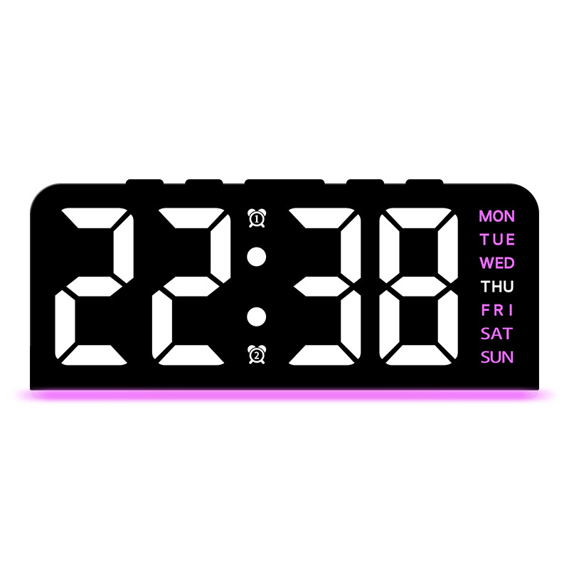 cross-border innovative led large digital clock ambience light date desk clock multi-function digital alarm clock gh8033 Specification drawing