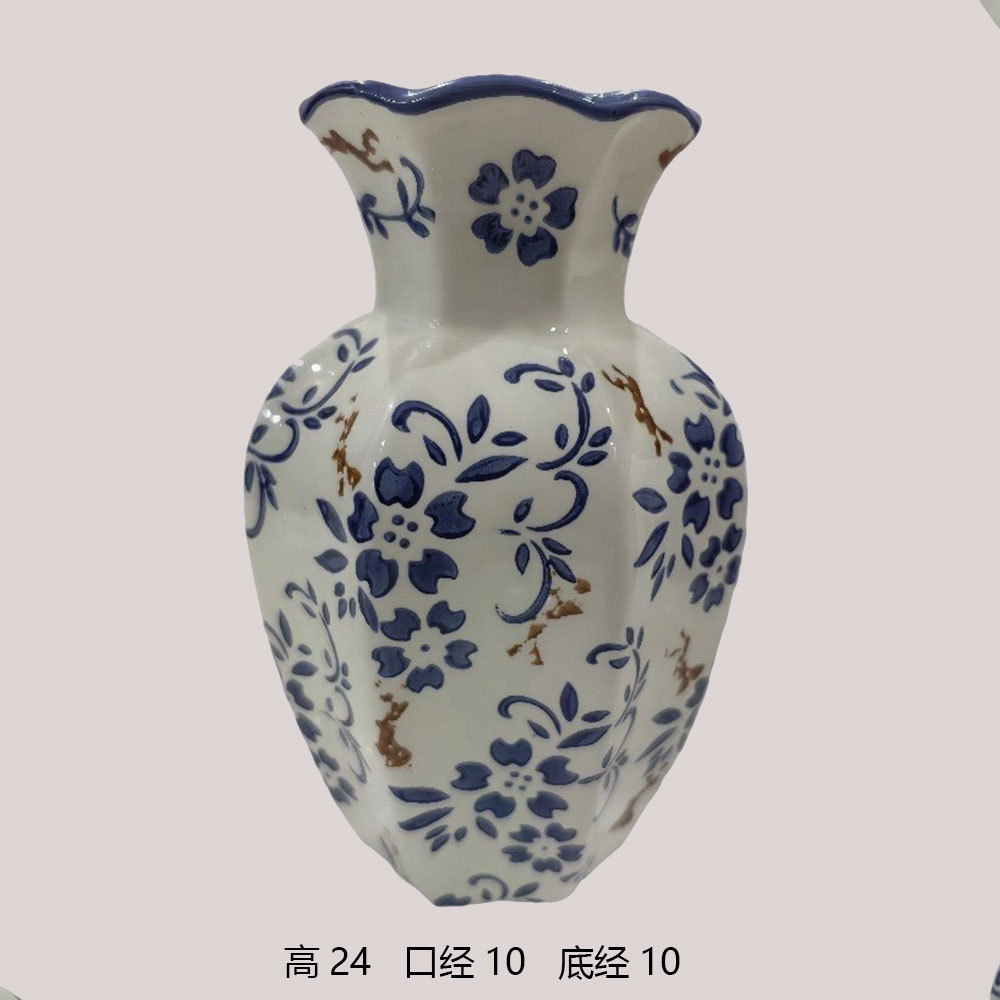 mid-ancient blue and white porcelain vintage ceramic vase flower arrangement decoration high sense niche decorative household vases ceramic flowerpot Application Scenario