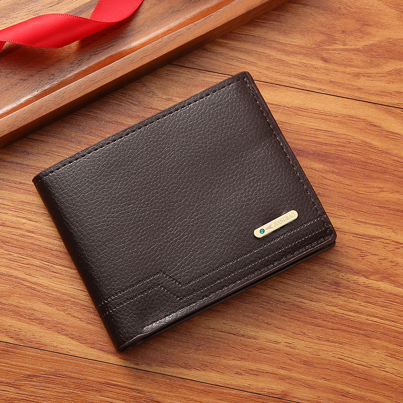 new men's wallet men's short wallet fashion casual lychee pattern soft leather wallet multiple card slots large capacity small wallet Application Scenario