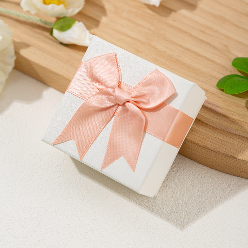 korean style bow white gift box in stock wholesale jewelry box ring box necklace ear stud earrings bracelet jewelry box details Picture