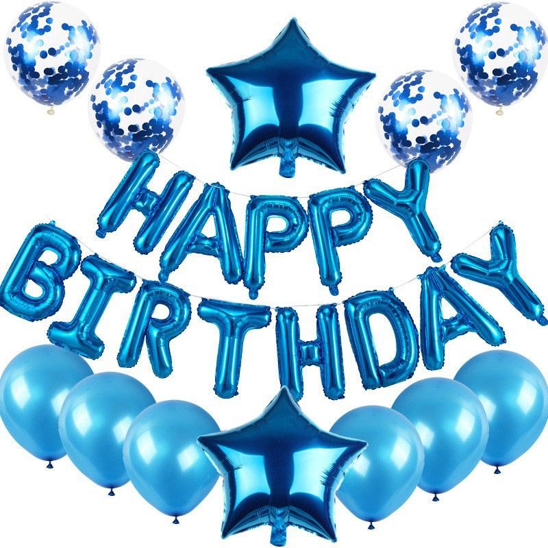 cross-border happy birthday balloon set latex sequined balloon party decoration aluminum film letter birthday atmosphere layout full figure