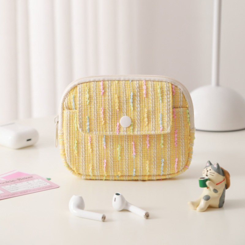 classic style flip coin purse simple and portable storage bag cute soft coin purse lipstick cosmetic bag mini Specification drawing