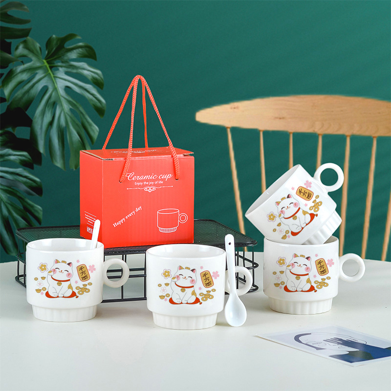 creative porcelain cup festival festival coffee cup small gift gift cup practical mug logo water cup wholesale Item Picture