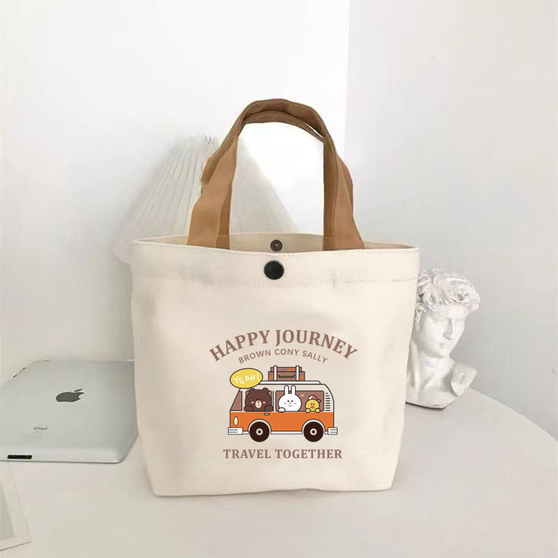 [newcomer 0.01 free shipping] bear canvas bag portable trumpeter carrying bento lunch box work handbag wholesale Specification drawing