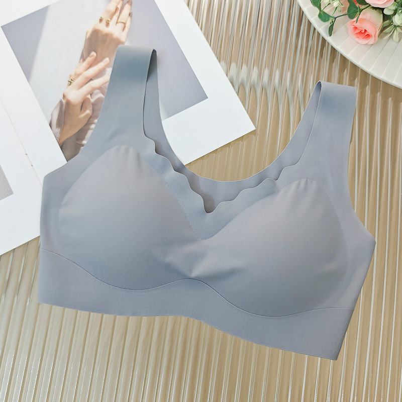 one-piece thin section traceless wireless fixed cup large size push up breast holding sports underwear women's beauty back bra Specification drawing