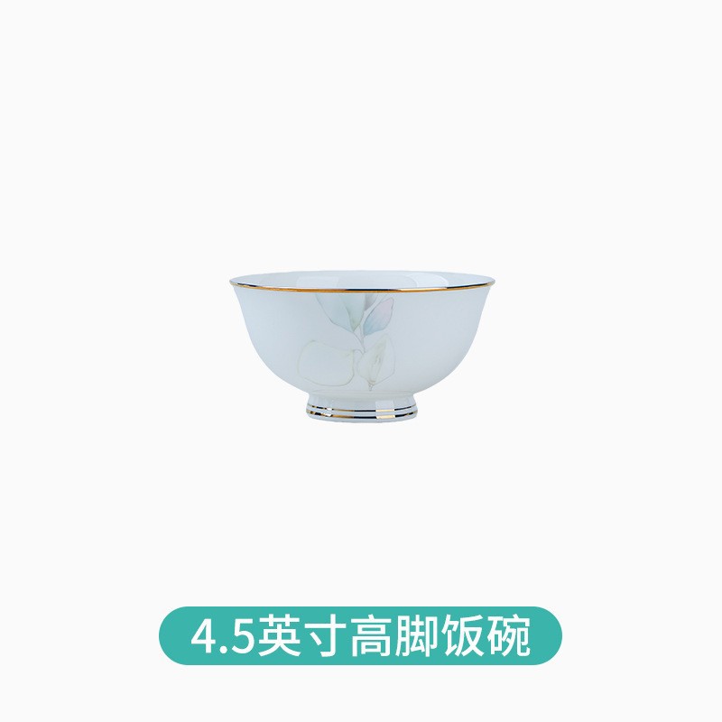 bowl and dish set household light luxury bone china tableware jingdezhen bowl and plate combination housewarming tableware plate ceramics Application Scenario