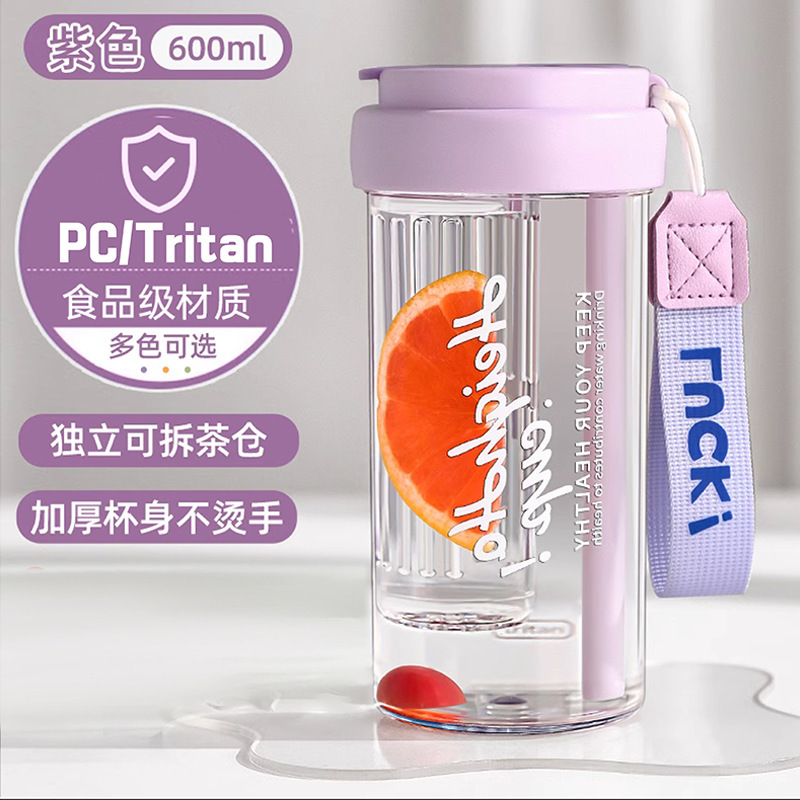 simple good-looking tritan plastic cup female summer large capacity student cup high temperature resistant children's straw water pot details Picture