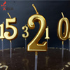 factory direct sales atmosphere golden digital candle creative birthday cake decoration year-old 0-9 birthday candle Specification drawing