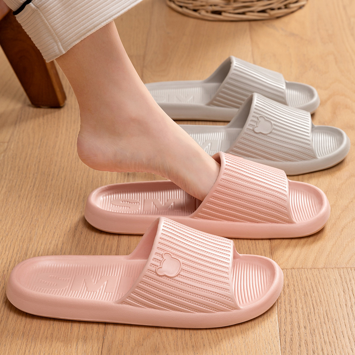 litani 2025 new slippers female summer home indoor bathroom bath silent anti-slip male eva soft bottom Specification drawing